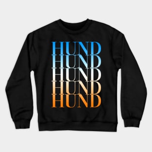 HUND TEXT ORANGE/BLUE GRADIENT PRINT Crewneck Sweatshirt